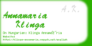 annamaria klinga business card